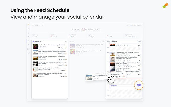 Scheduling posts in the feed schedule