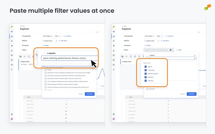 Paste multiple filter values at once