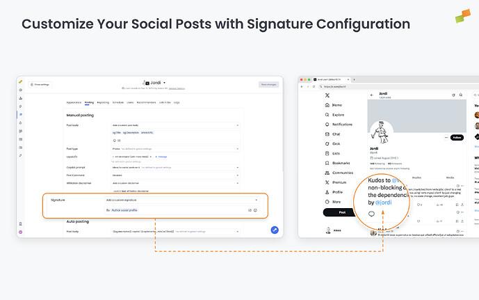 Customize Your Social Posts with Signature Configuration