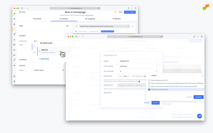 Feed configuration