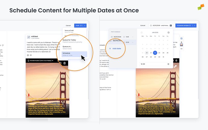 Schedule Content for Multiple Dates at Once