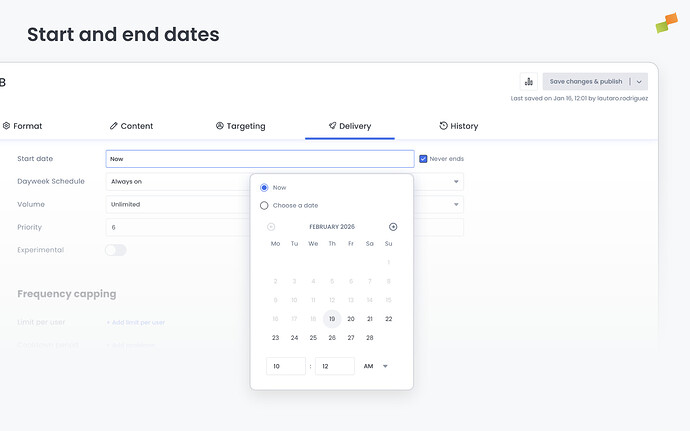 Start & End dates default