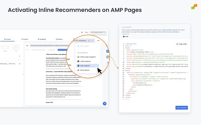 Inline Recommender AMP Endpoint
