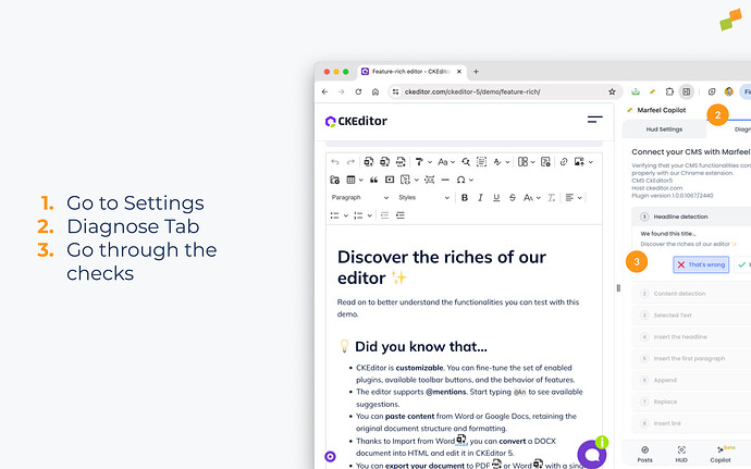 Marfeel Copilot CMS diagnose