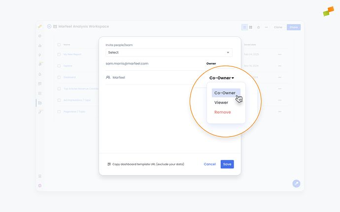 Choosing the roles of workspace users