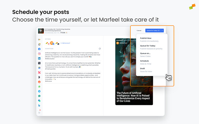 Choosing scheduling options for your post