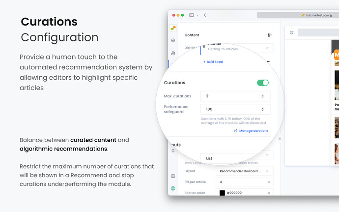 Marfeel Recommender - Curations