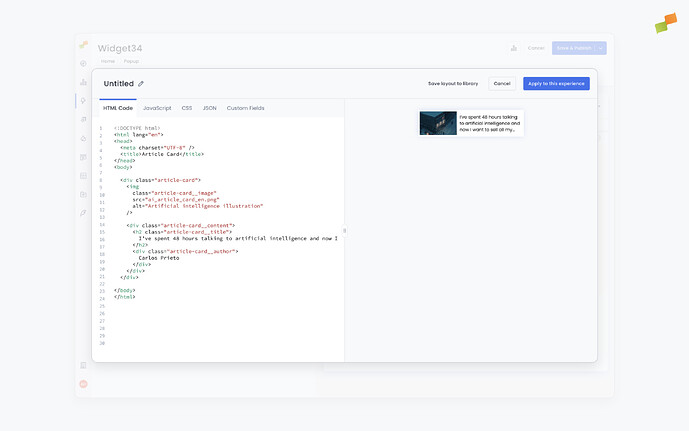 A preview of the layout